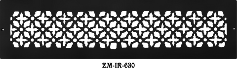 Cast Iron Floor Ceiling Or Wall Grille Registers Without Dampers Hole Size: 6" X 30"; Oa 8" X 32"