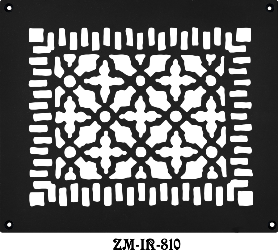 Cast Iron Floor Ceiling Or Wall Grille Registers Without Dampers Hole Size: 8" X 10"; Oa 10" X 12"