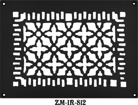 Cast Iron Floor Ceiling Or Wall Grille Registers Without Dampers Hole Size: 8"X12"; Oa 10" X 14"