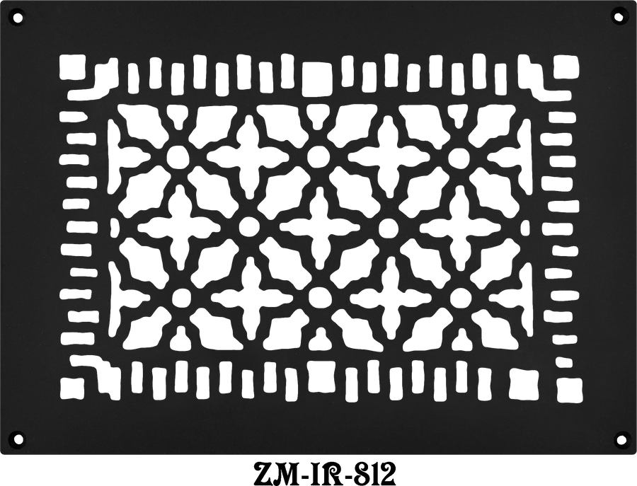 Cast Iron Floor Ceiling Or Wall Grille Registers Without Dampers Hole Size: 8"X12"; Oa 10" X 14"