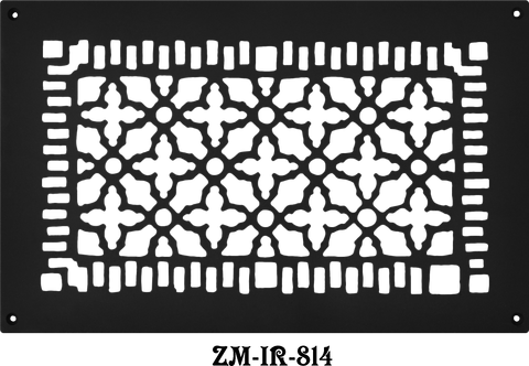 Cast Iron Floor Ceiling Or Wall Grille Registers Without Dampers Hole Size: 8" X 14"; Oz 10" X 16"