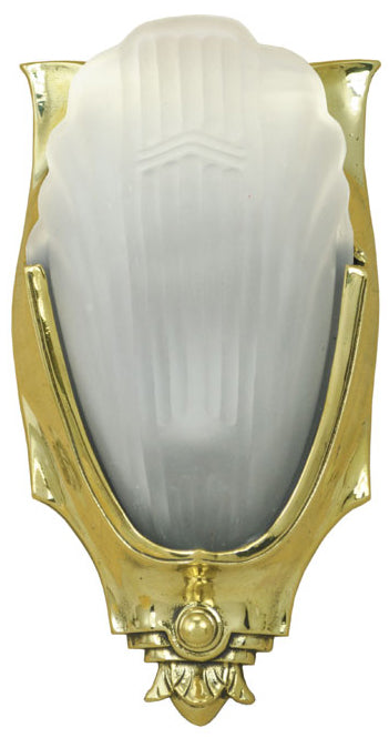 Art Deco Wall Lights Lighting Slip Shade Sconces Recreated Markel with Frosted Shade (ZMR-3011-1)