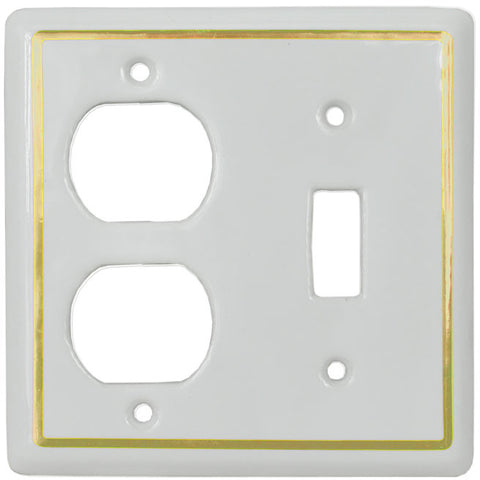 White Porcelain Victorian Style Switch & Outlet Plug Cover Plate Cover