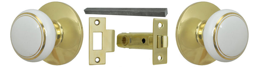 Porcelain Knob Passage Door Set