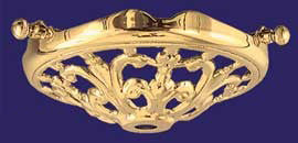 4" Pierced Brass Gas Shade Fitter