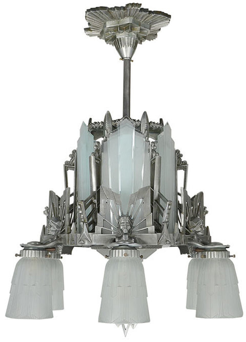 Art Deco Oscar Series Figural Chandelier