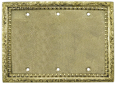Victorian Decorative Triple Gang Blank Switch Plate Cover (L-W18)