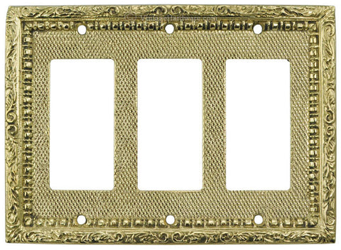 Victorian Decorative Triple Gang GFI Outlet or Rocker Light Switch Plate Cover (L-W19)