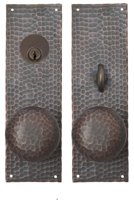 Arts & Crafts Entry Hammered Copper Door Plate Set