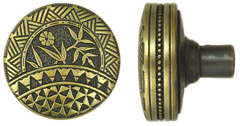 Victorian Door knob Recreated Aesthetic Entrance Door Knob 2 3/8" Diameter Circa 1879